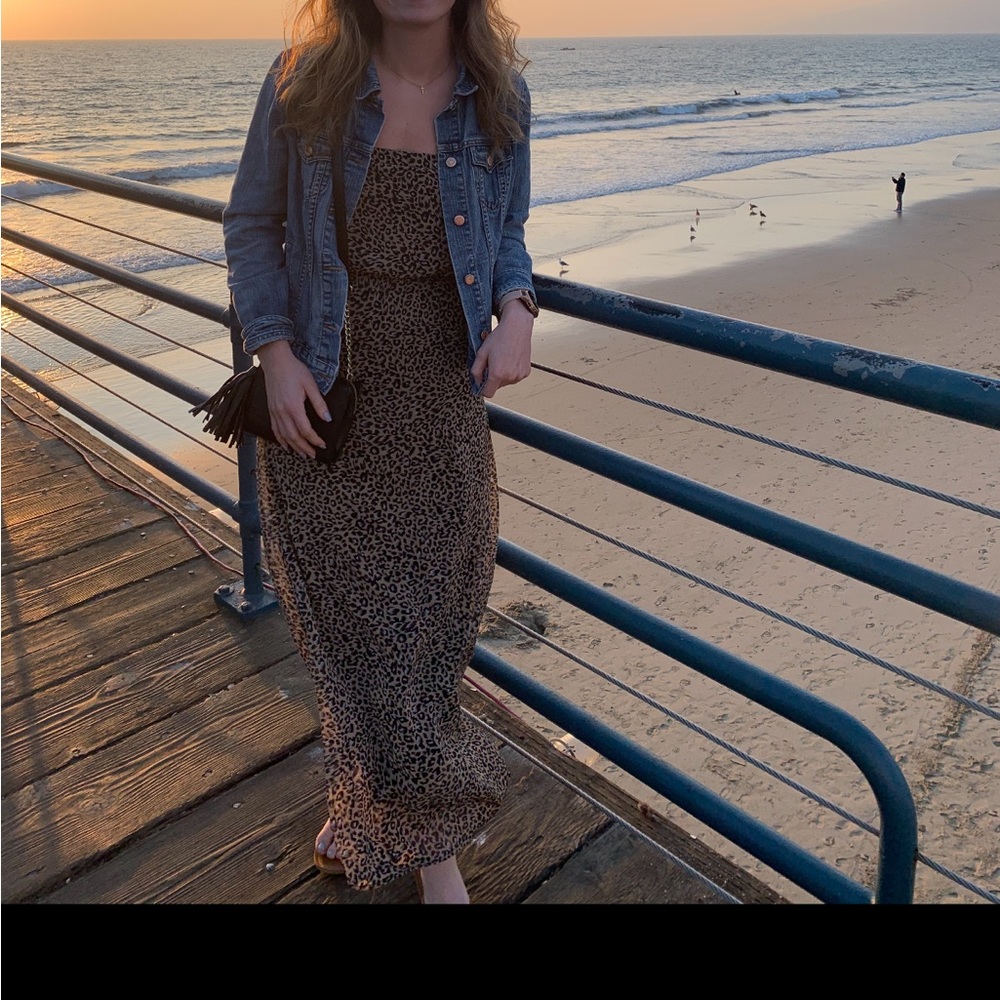 Free people modern love leopard print maxi dress